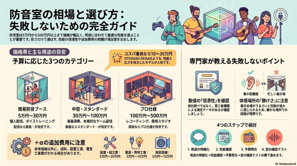 防音室選びの値段に関する図解画像