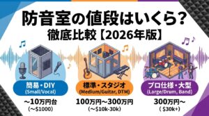 防音室の値段を比較した画像