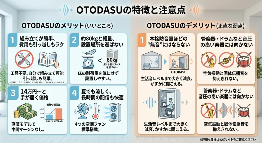 OTODASUのメリットデメリット